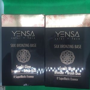 2 set Yensa sunlit glow bronzer + brush duo NIB